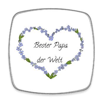 Bester Papa der Welt - Viereckiger Kühlschrankmagnet - Weiß - Vorne