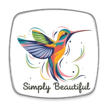 Une touche de beauté : le colibri à l’honneur - Magnet carré - blanc - Devant