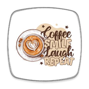 Kaffee Kaffeeliebhaber Kaffeetasse Koffein Getränk - Viereckiger Kühlschrankmagnet - Weiß - Vorne