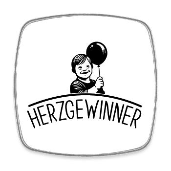 Herzgewinner - Viereckiger Kühlschrankmagnet - Weiß - Vorne