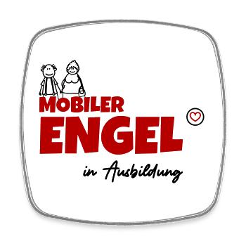 Mobiler Engel in Ausbildung - Viereckiger Kühlschrankmagnet - Weiß - Vorne