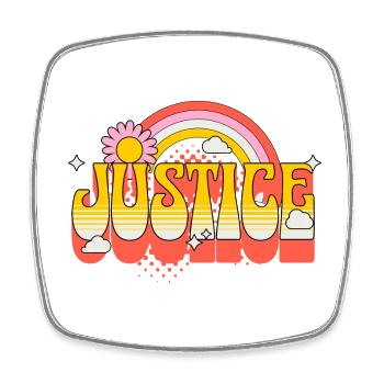 Justice, Freedom, Peace, Tolerance, Love - Square fridge magnet - white - Front