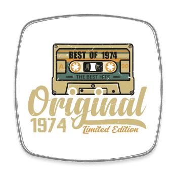 Original 1974 Vintage - 1974 Birthday Gift - Square fridge magnet - white - Front