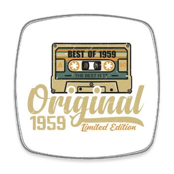 Original 1959 Vintage - 1959 Birthday Gift - Square fridge magnet - white - Front