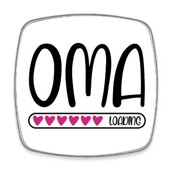 Oma loading - Viereckiger Kühlschrankmagnet - Weiß - Vorne