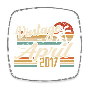 Avril 2017 Anniversaire Idée Cadeau Vintage 2017 - Magnet carré - blanc - Devant