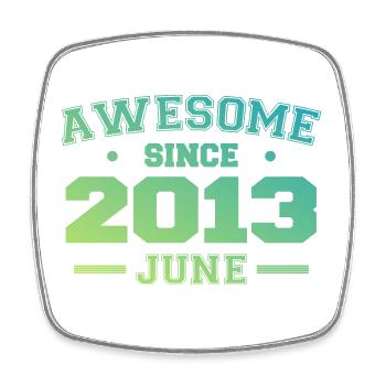 June 2013 Birthday Year 2013 June Gift 2013 - Square fridge magnet - white - Front