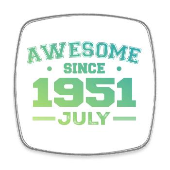 July 1951 Birthday Party July 1951 Retro - Square fridge magnet - white - Front
