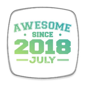 July 2018 Birthday Party July 2018 Retro - Square fridge magnet - white - Front