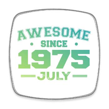 July 1975 Birthday Party July 1975 Retro - Square fridge magnet - white - Front