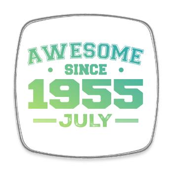 July 1955 Birthday Party July 1955 Retro - Square fridge magnet - white - Front
