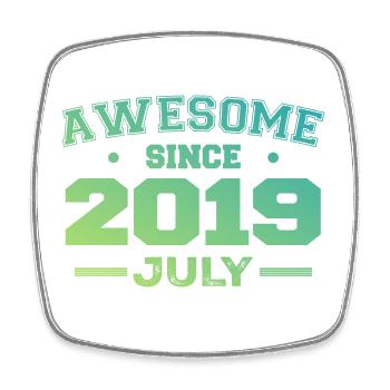 July 2019 Birthday Party July 2019 Retro - Square fridge magnet - white - Front