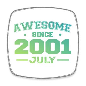 Juli 2001 Geburtstagsfeier Juli 2001 Retro - Viereckiger Kühlschrankmagnet - Weiß - Vorne