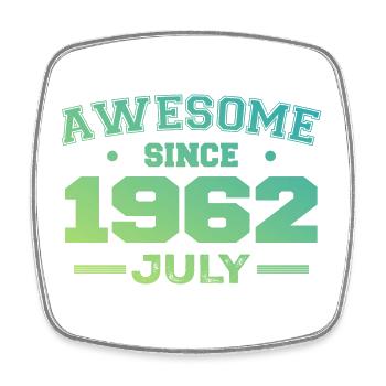 July 1962 Birthday Party July 1962 Retro - Square fridge magnet - white - Front