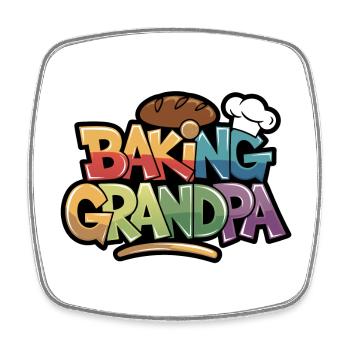 Here comes the baking grandpa funny baker's saying - Square fridge magnet - white - Front