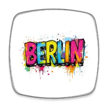 Berlin Graffiti Font Street Art Urban Style - Square fridge magnet - white - Front