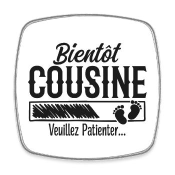 Bald Cousin, bitte warten - Viereckiger Kühlschrankmagnet - Weiß - Vorne