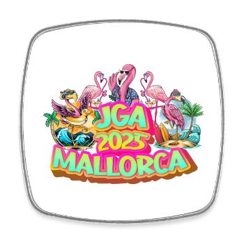 JGA 2025 Mallorca Malle Party Feiern Bier Flamingo - Viereckiger Kühlschrankmagnet - Weiß - Vorne