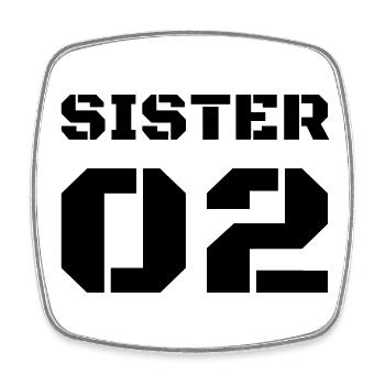 Zweite Schwester - Sister 02 - Viereckiger Kühlschrankmagnet - Weiß - Vorne