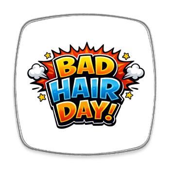 Bad Hair Day Comic Explosion - Viereckiger Kühlschrankmagnet - Weiß - Vorne