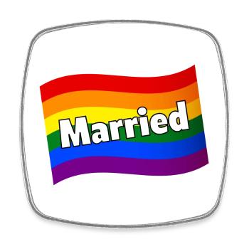Gay Pride Married Gay Person Married Gay Couple - Square fridge magnet - white - Front