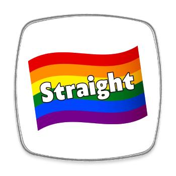 Gay Ally Straight Ally LGBTQ Ally rainbow flag - Square fridge magnet - white - Front