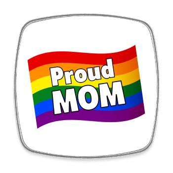 PFLAG Fière maman d’un fils gay fille lesbienne LGBTQ - Magnet carré - blanc - Devant