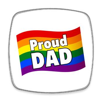 PFLAG Fier papa de son fils gay fille lesbienne LGBTQ - Magnet carré - blanc - Devant