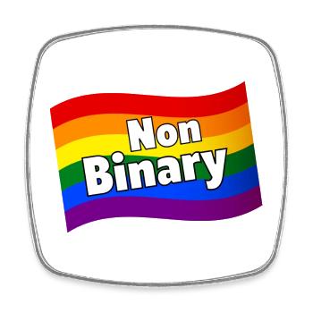 Nicht-binär Nicht-binäre Regenbogenflagge Vielfalt LGBTQ+ - Viereckiger Kühlschrankmagnet - Weiß - Vorne