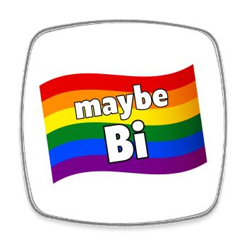 Maybe Bi Maybe Bisexual rainbow flag LGBTQ pride - Square fridge magnet - white - Front