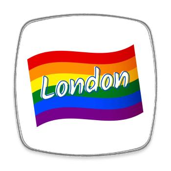 Gay Pride London England Regenbogenflagge LGBQ Pride - Viereckiger Kühlschrankmagnet - Weiß - Vorne