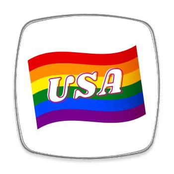 Gay Pride USA Amerika Regenbogenflagge LGBTQ Pride - Viereckiger Kühlschrankmagnet - Weiß - Vorne