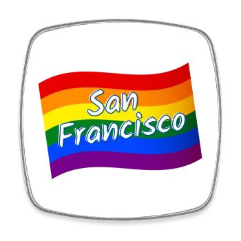 Gay Pride San Francisco rainbow flag LGBT LGBTQ - Square fridge magnet - white - Front