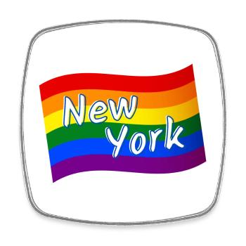 Gay Pride New York rainbow flag LGBT LGBTQ pride - Square fridge magnet - white - Front