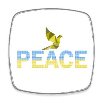 Peace Dove Dot Design - Viereckiger Kühlschrankmagnet - Weiß - Vorne