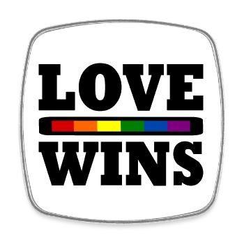 Love wins - Square fridge magnet - white - Front
