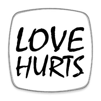 Love hurts - Magnet carré - blanc - Devant