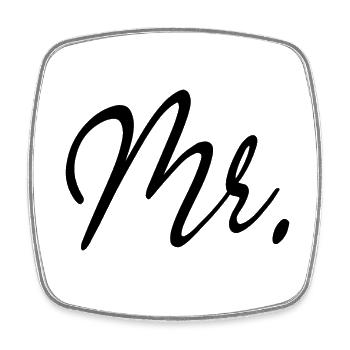 Mr. Matching Couple Engagement Wedding Honeymoon - Square fridge magnet - white - Front