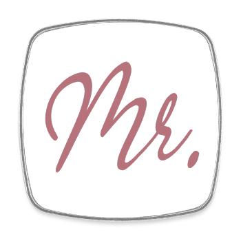 Mr. Matching Couple Engagement Wedding Honeymoon - Square fridge magnet - white - Front