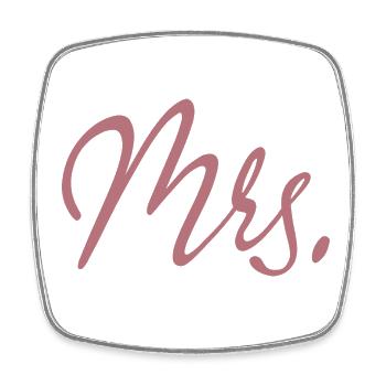 Mrs. Matching Couple Engagement Wedding Honeymoon - Square fridge magnet - white - Front