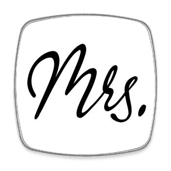 Mrs. Matching Couple Engagement Wedding Honeymoon - Square fridge magnet - white - Front