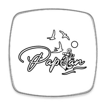 Papitän Papa Kapitän Geschenk Happy - Viereckiger Kühlschrankmagnet - Weiß - Vorne
