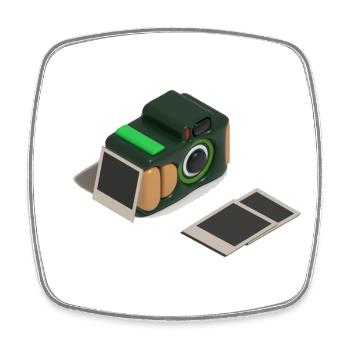 Kamera - Viereckiger Kühlschrankmagnet - Weiß - Vorne