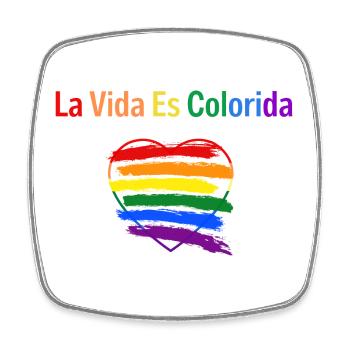 La Vida es colorida - Viereckiger Kühlschrankmagnet - Weiß - Vorne