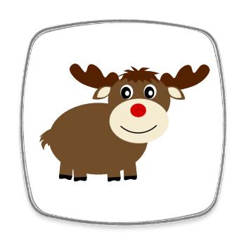 Rentier Elche Weihnachten - Viereckiger Kühlschrankmagnet - Weiß - Vorne