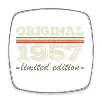 Legende seit 1957 Geboren 1957 Geburtstag 1957 - Viereckiger Kühlschrankmagnet - Weiß - Vorne