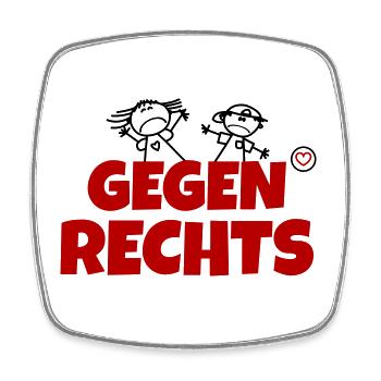 Wir gegen rechts - Wir sind mehr - Viereckiger Kühlschrankmagnet - Weiß - Vorne