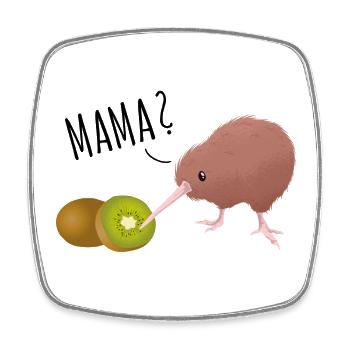 Kiwi Mama - Bist du's? - Viereckiger Kühlschrankmagnet - Weiß - Vorne