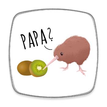 Kiwi Papa - Bist du's? - Viereckiger Kühlschrankmagnet - Weiß - Vorne