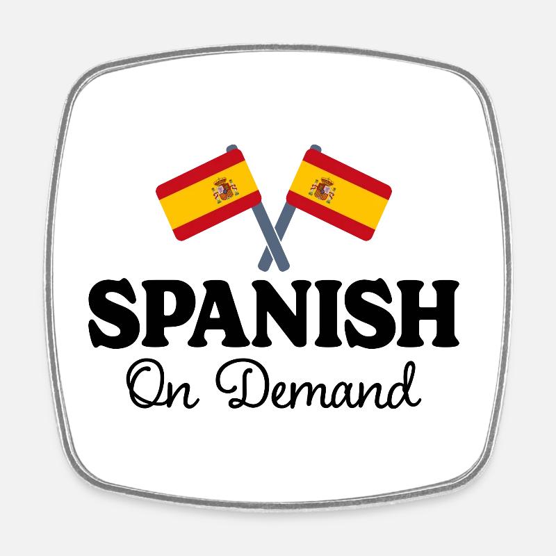 Espagnol Sur Demande Interprète Espagnol - Magnet carré - blanc